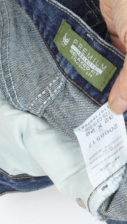 Lee Men's Blue Denim Relaxed Fit Shorts 2XL