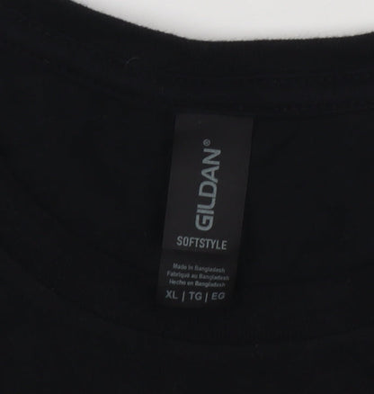 Mens UK Size XL Gildan Black  T-Shirt