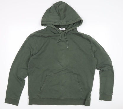 Topman Men's Green Pullover Hoodie, Size L, Cotton