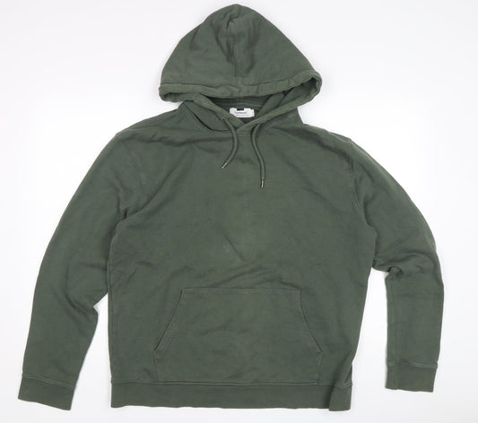 Topman Men's Green Pullover Hoodie, Size L, Cotton