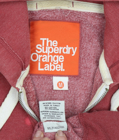 Superdry Men's Red Full Zip Hoodie - Medium