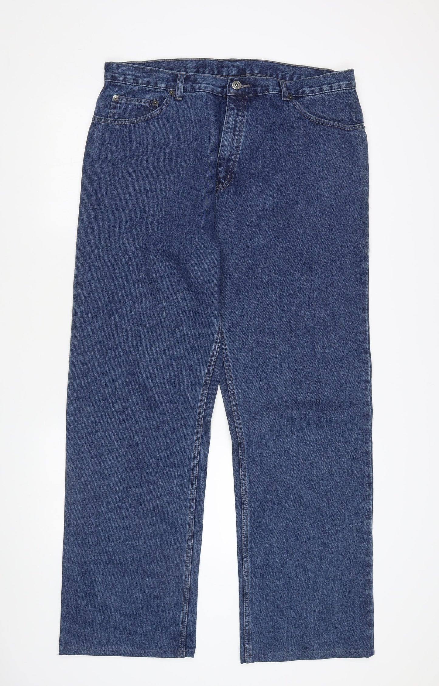 George Men's Blue Straight Relaxed Jeans 38W 33L