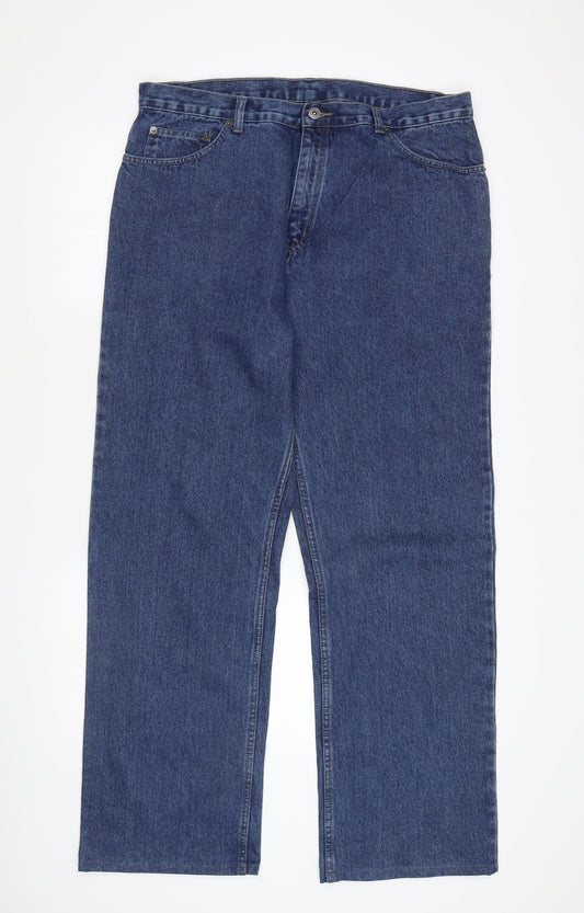 George Men's Blue Straight Relaxed Jeans 38W 33L