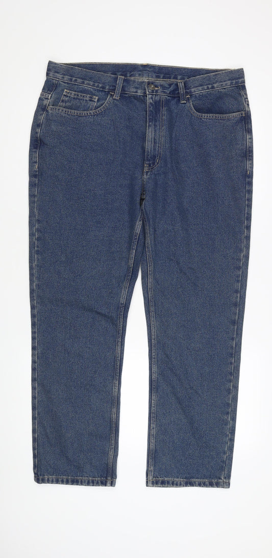 George Men's Straight Blue Jeans - Size 38 Regular Fit