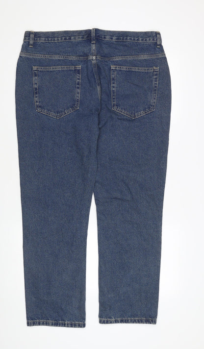 George Men's Straight Blue Jeans - Size 38 Regular Fit
