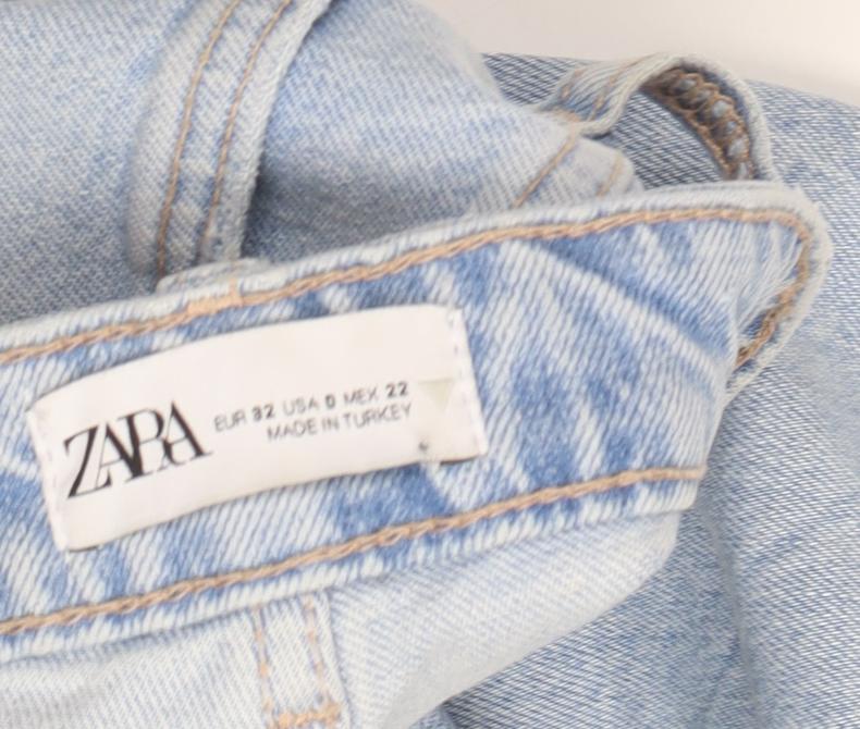 Womens UK Size 4 Zara Relaxed Fit Mom Blue Jeans