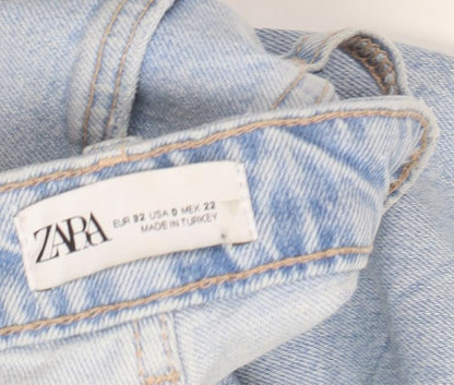 Womens UK Size 4 Zara Relaxed Fit Mom Blue Jeans