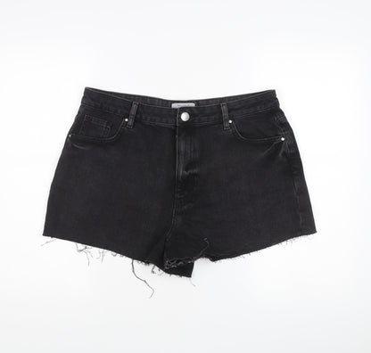 New Look Women's Black Denim Cut-Off Shorts Size 16