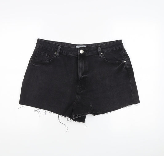 New Look Women's Black Denim Cut-Off Shorts Size 16