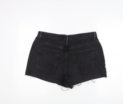 New Look Women's Black Denim Cut-Off Shorts Size 16