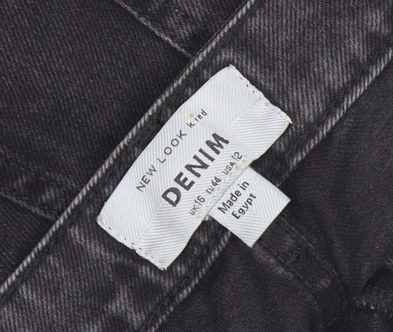 New Look Women's Black Denim Cut-Off Shorts Size 16