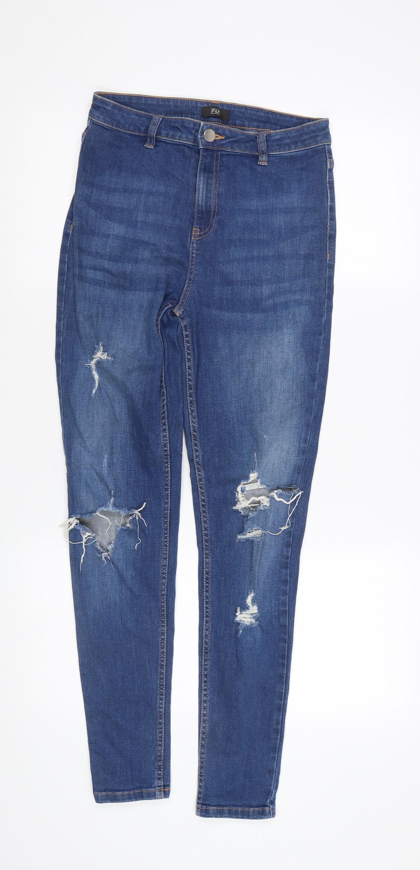 F&F Women's Blue Skinny Jeans Size 10