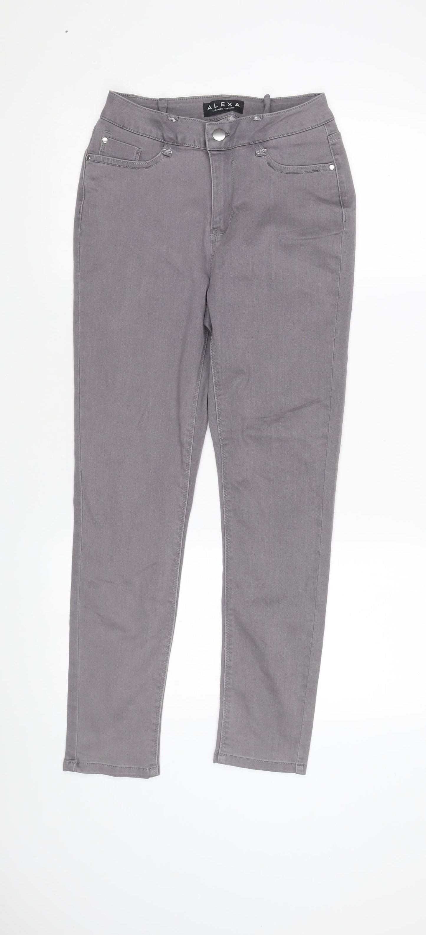 Peacocks Women's Grey Skinny Mid Rise Jeans Size 10