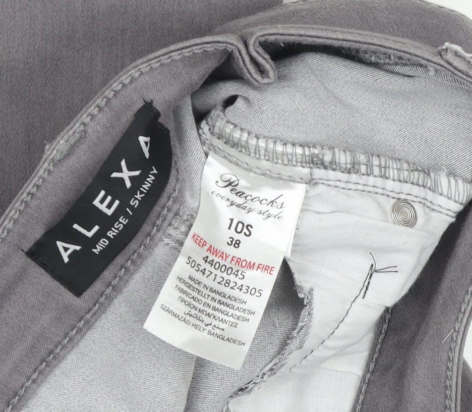Peacocks Women's Grey Skinny Mid Rise Jeans Size 10