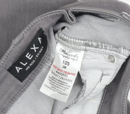 Peacocks Women's Grey Skinny Mid Rise Jeans Size 10