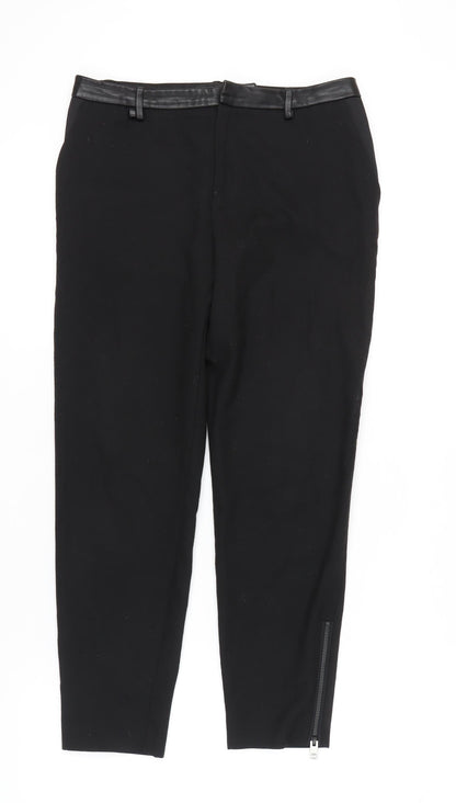 Diesel Women's Black Ankle Trousers, Size 27, Slim Fit