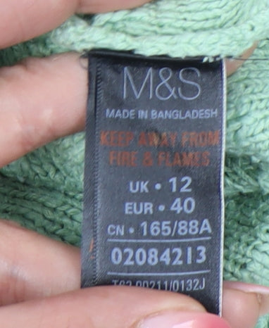 Womens UK Size 12 Marks and Spencer Green Pullover Jumper