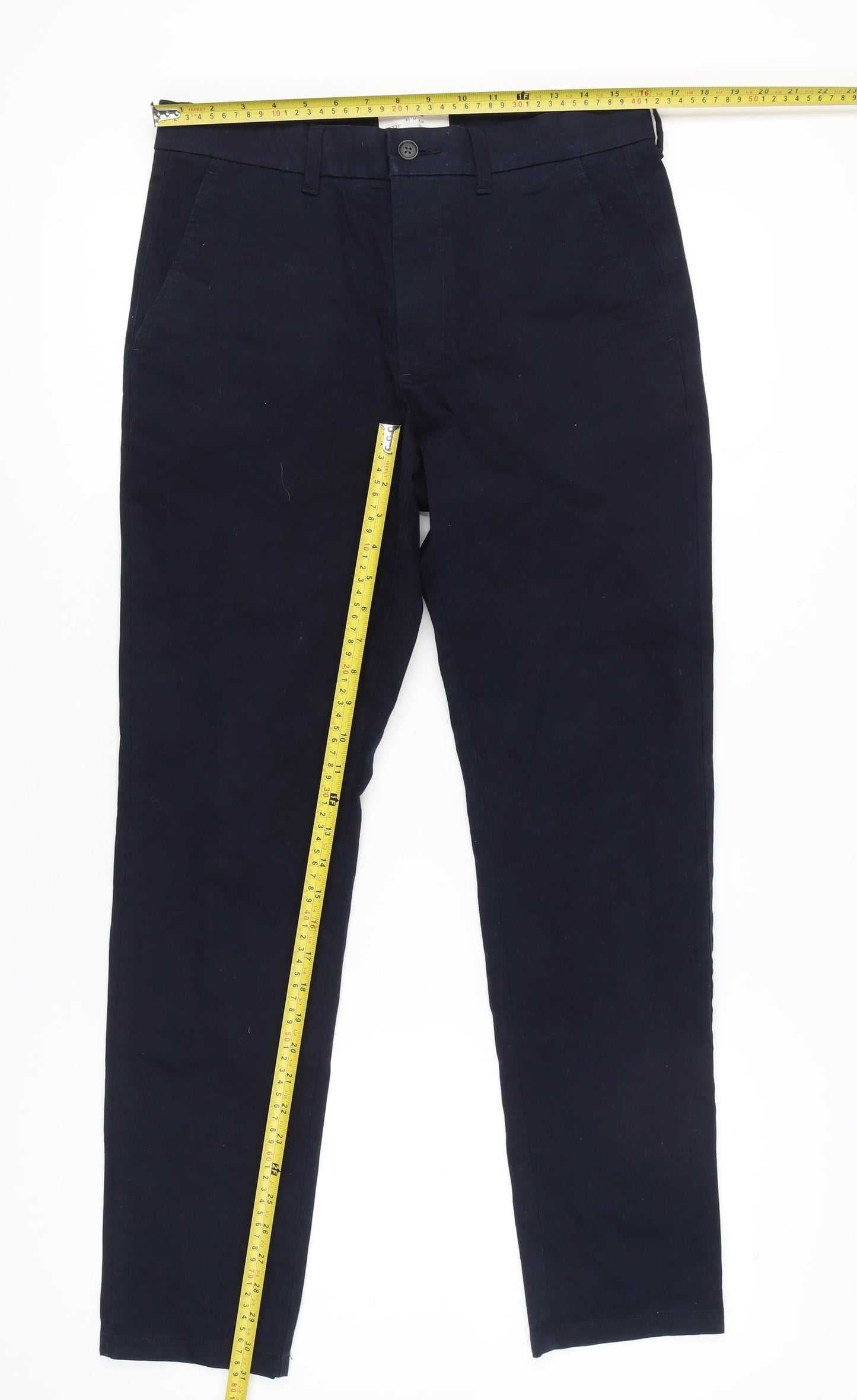 Marks and Spencer Men's Black Slim Chino Trousers - 32