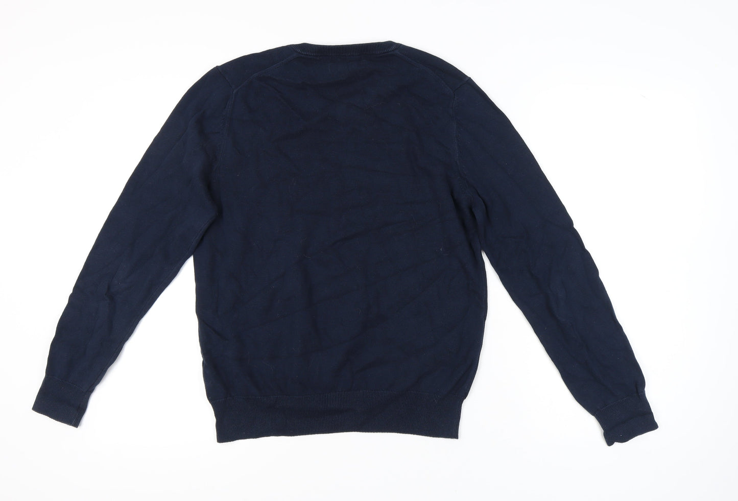 Marks and Spencer Blue Men's V-Neck Pullover Jumper M