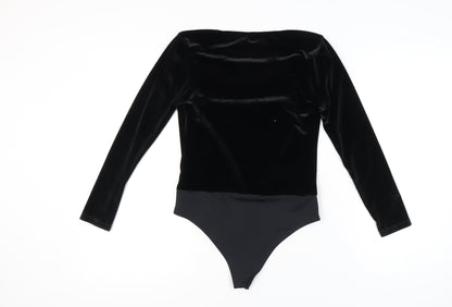Zara Women’s Black S Velvet Bodysuit Beaded Detail