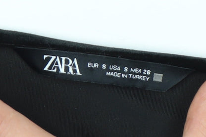 Zara Women’s Black S Velvet Bodysuit Beaded Detail