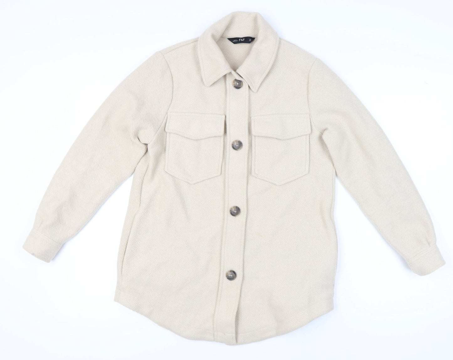 F&F Women's Beige Mid-Length Jacket, Size S, Casual