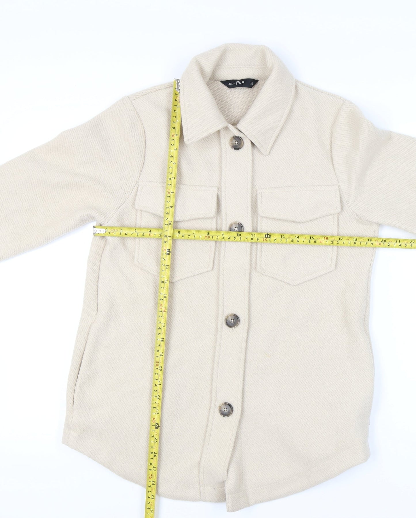 F&F Women's Beige Mid-Length Jacket, Size S, Casual