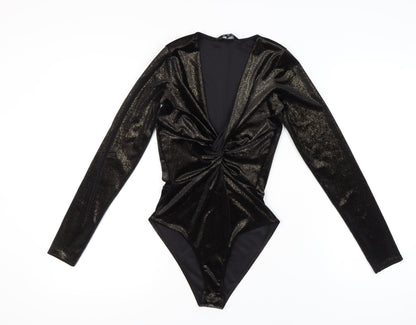Miss Selfridge Women’s Black Velvet Bodysuit UK 6