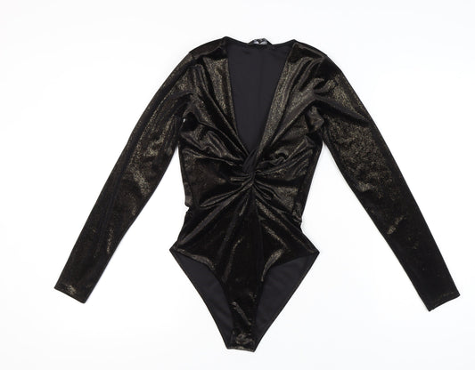 Miss Selfridge Women’s Black Velvet Bodysuit UK 6