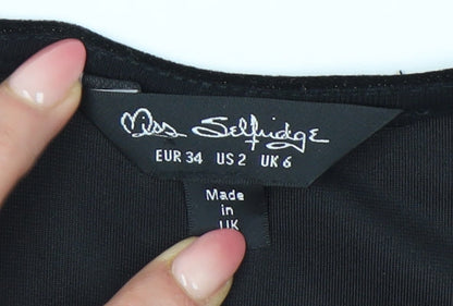Miss Selfridge Women’s Black Velvet Bodysuit UK 6