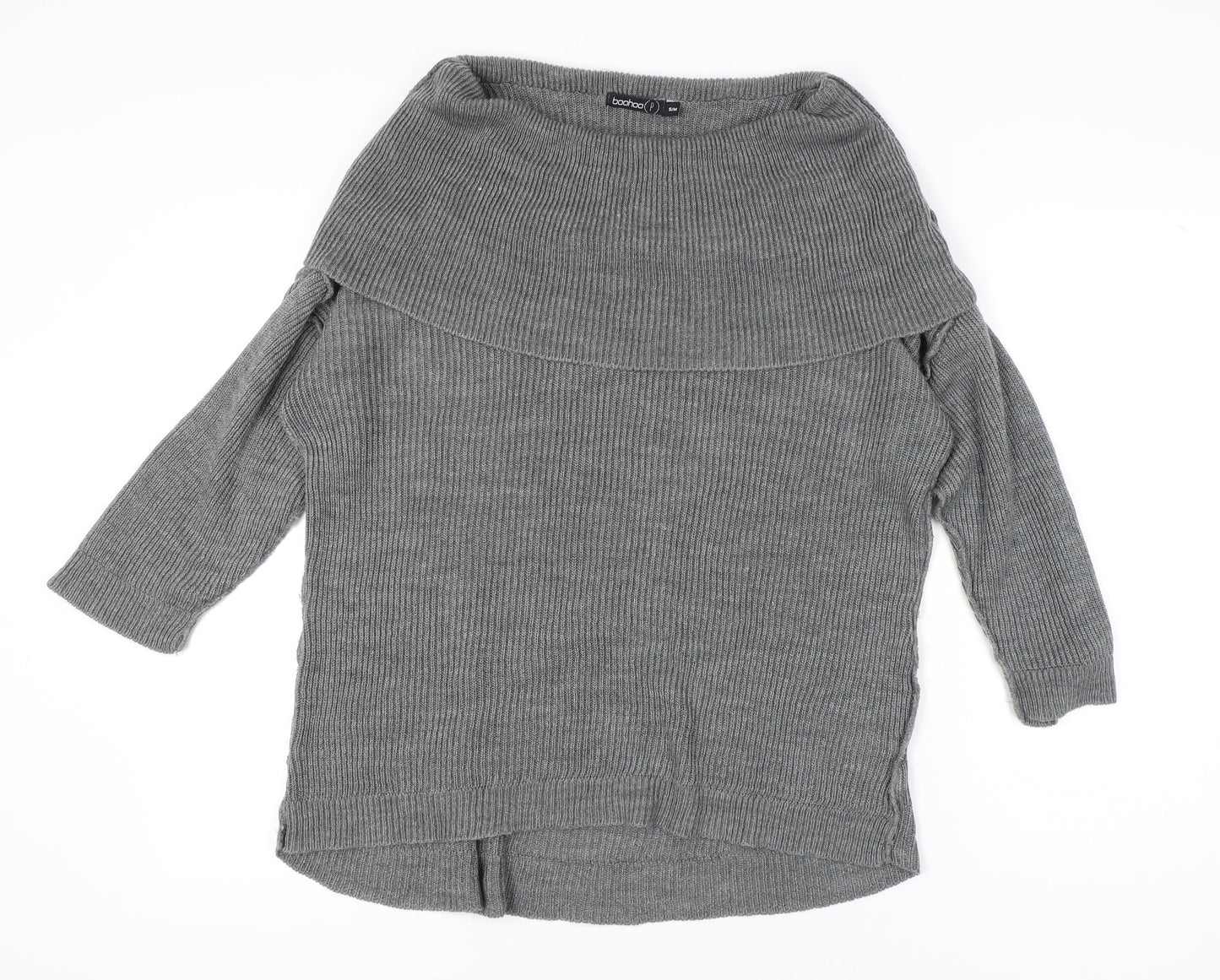 Boohoo Women's Grey Cowl Neck Pullover Jumper S/M