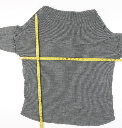 Boohoo Women's Grey Cowl Neck Pullover Jumper S/M