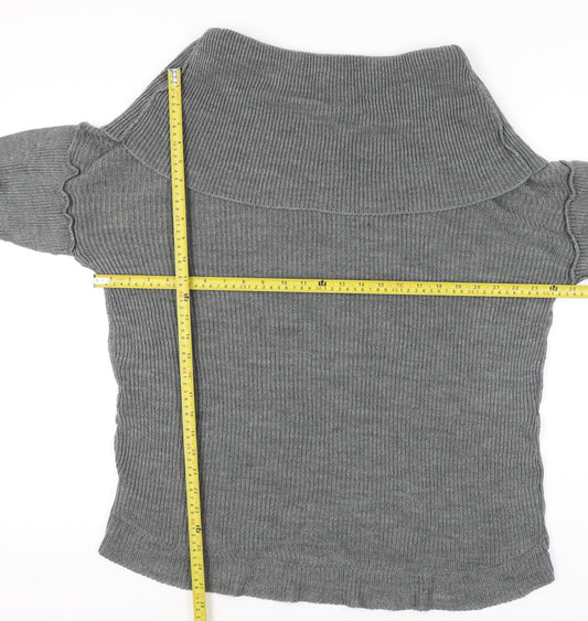 Boohoo Women's Grey Cowl Neck Pullover Jumper S/M