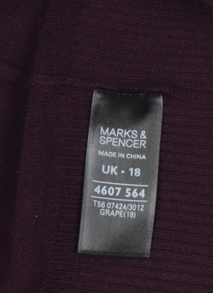 Womens UK Size 18 Marks and Spencer Purple Cardigan Jumper