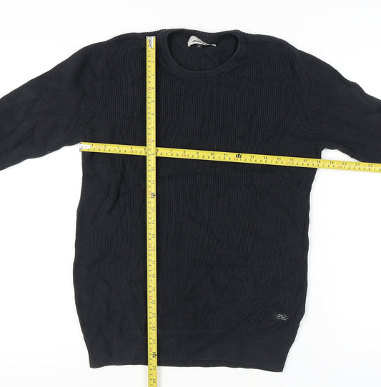 Blend Men's Black Cotton Pullover Jumper L