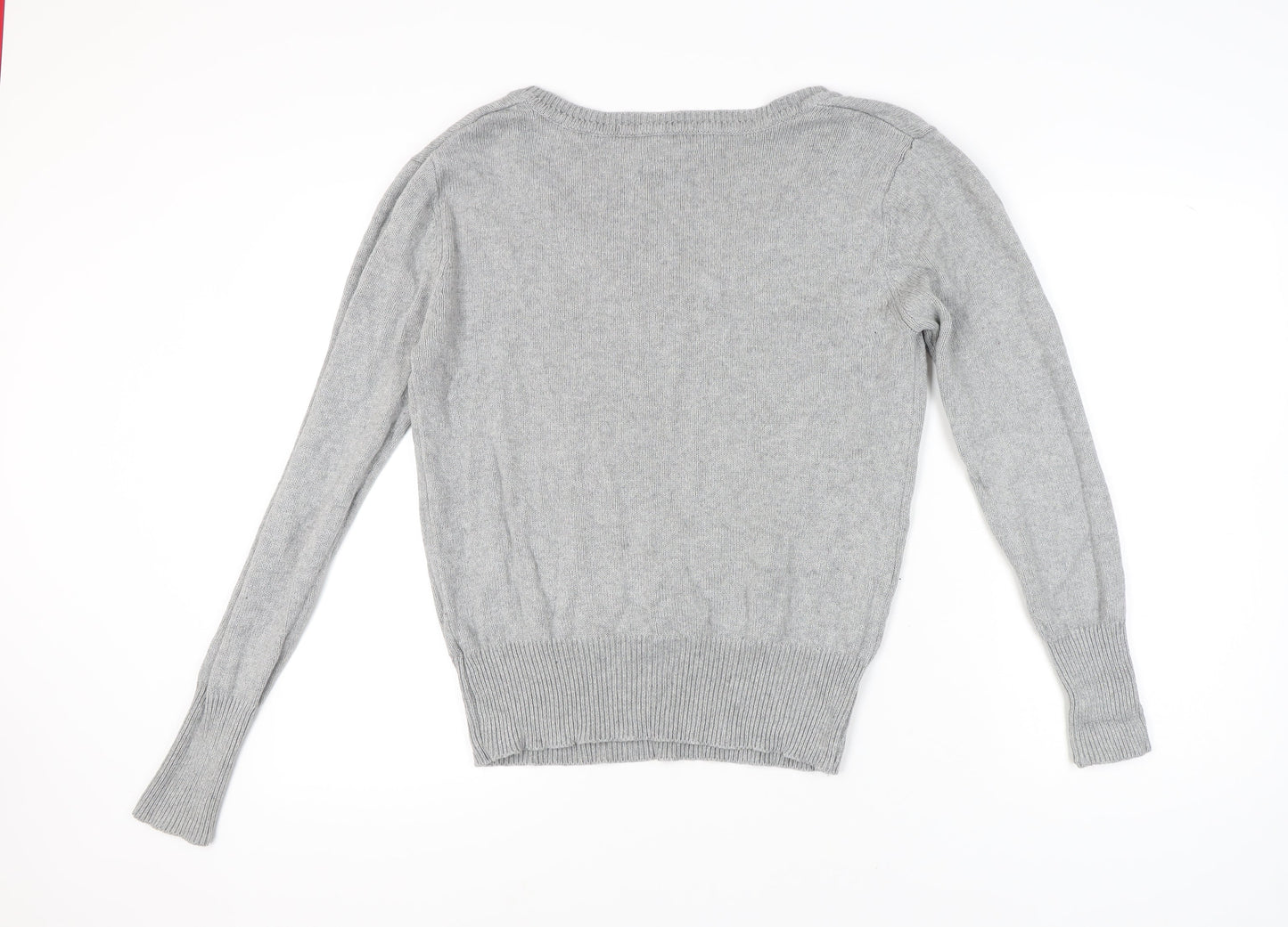 Hush Womens Grey V-Neck Pullover Jumper S