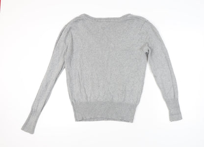 Hush Womens Grey V-Neck Pullover Jumper S