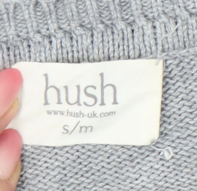 Hush Womens Grey V-Neck Pullover Jumper S