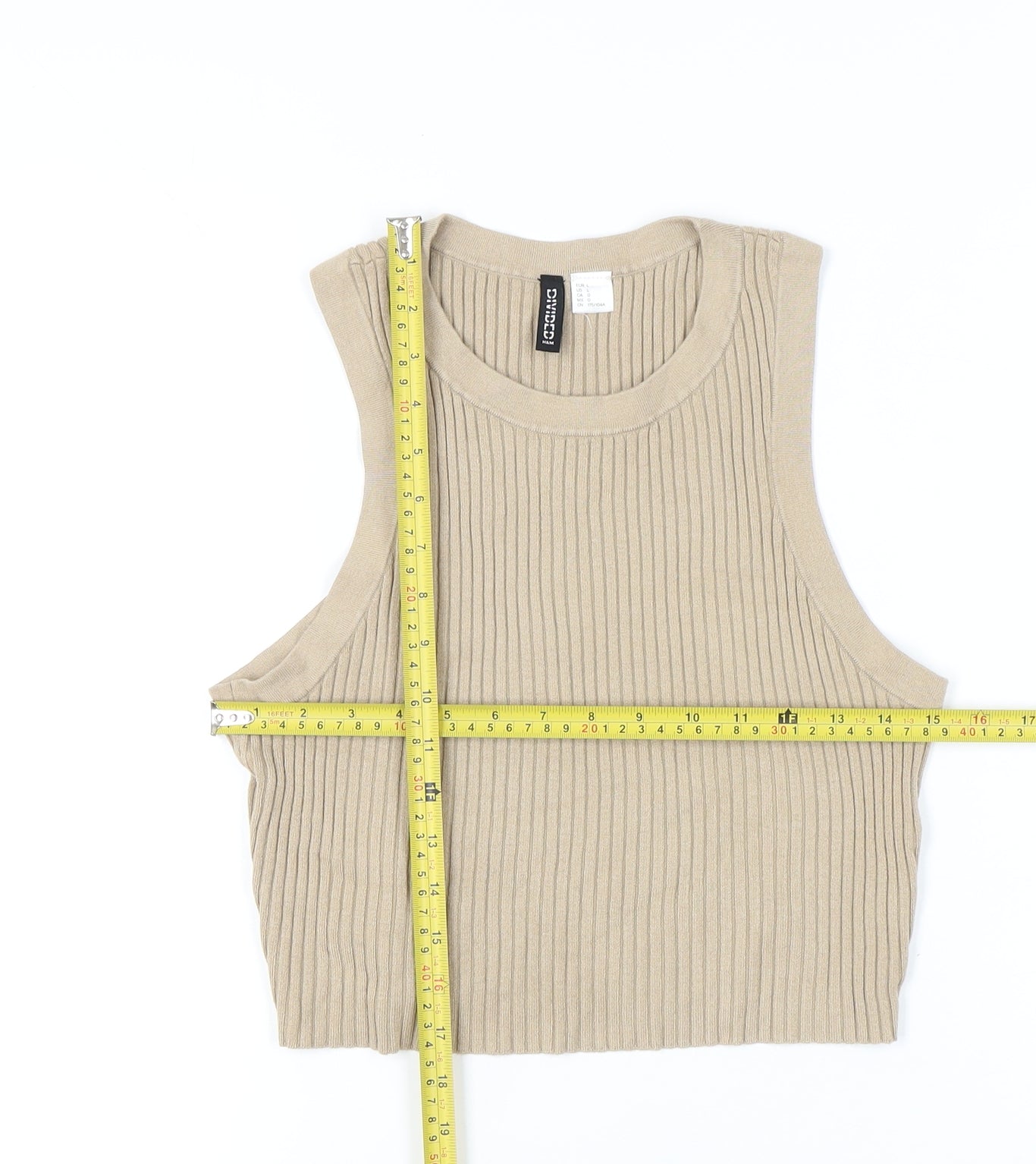 Womens UK Size 12 H&M Beige Basic Tank