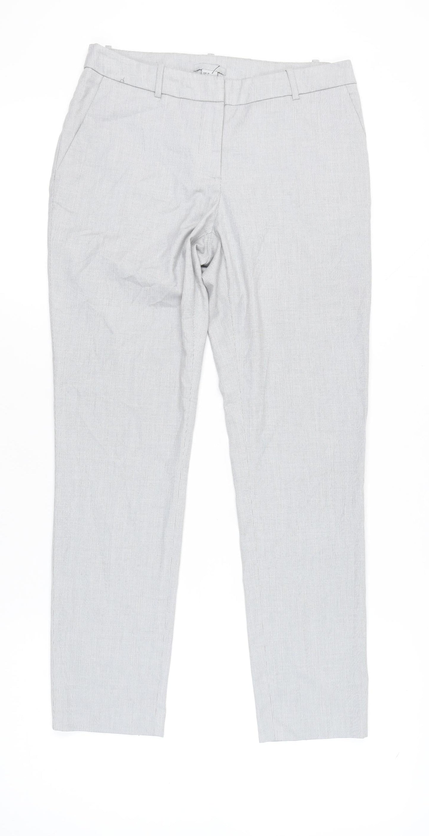 Womens UK Size 8 H&M Regular Fit Workwear Casual Grey Trousers