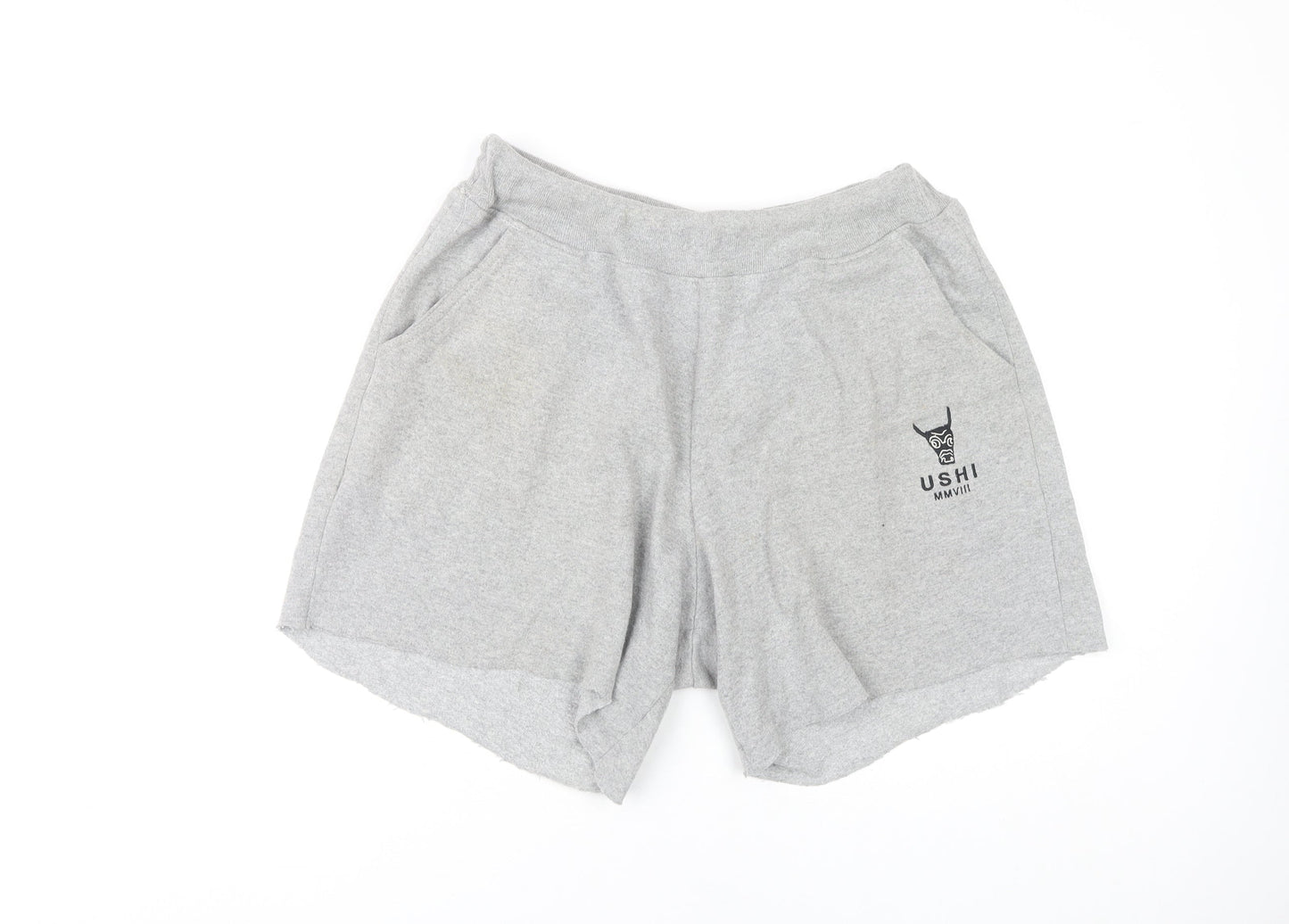 Ushi Men's Grey M Sweat Shorts - Comfy & Stylish