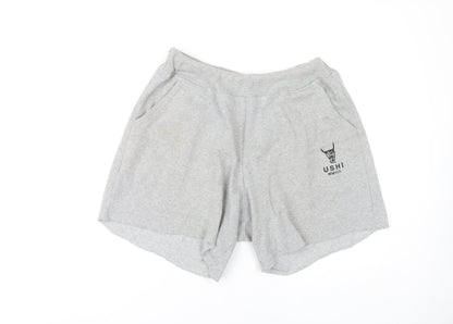 Ushi Men's Grey M Sweat Shorts - Comfy & Stylish