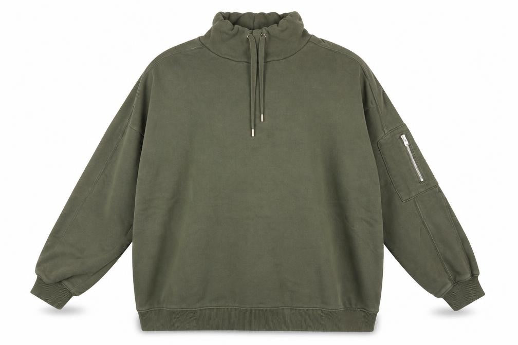 Front view of Next unisex adults green xl sweatshirt with drawstring