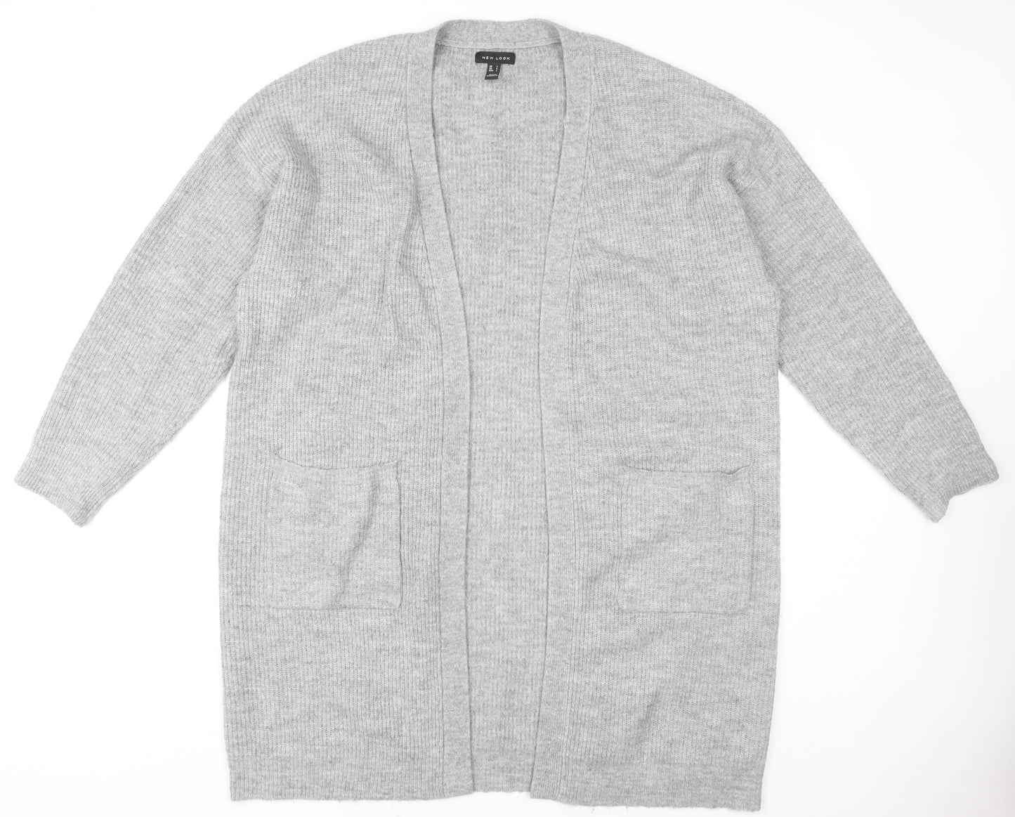 Womens UK Size L New Look Grey Cardigan Jumper