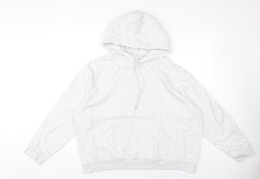 H&M Women's Grey Pullover Hoodie Size 12