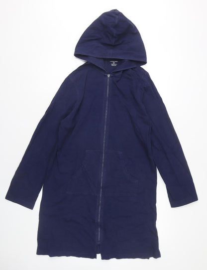 Womens UK Size M Lands' End Blue Full Zip Hoodie