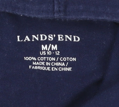 Womens UK Size M Lands' End Blue Full Zip Hoodie