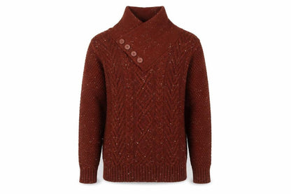 Rusty Neal Men's Brown Cable-Knit Jumper M