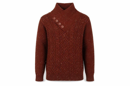 Rusty Neal Men's Brown Cable-Knit Jumper M
