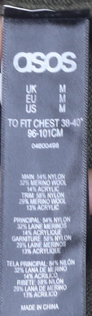 ASOS Men's Green Collared Cardigan Size M